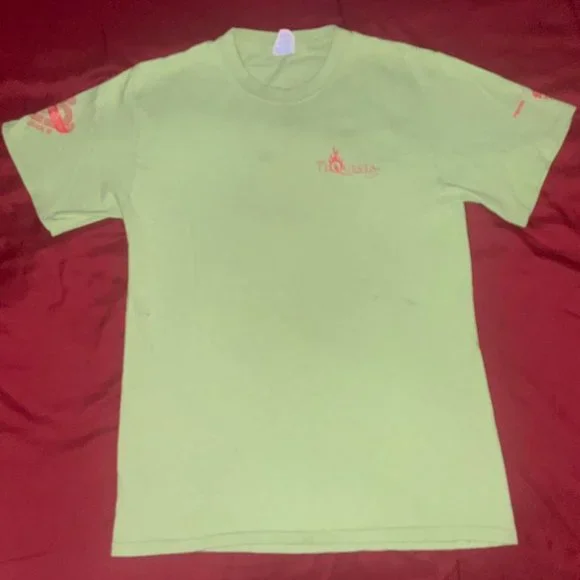 Camp Tequesta Hawaiian Lime Green TShirt Small - Picture 3 of 4